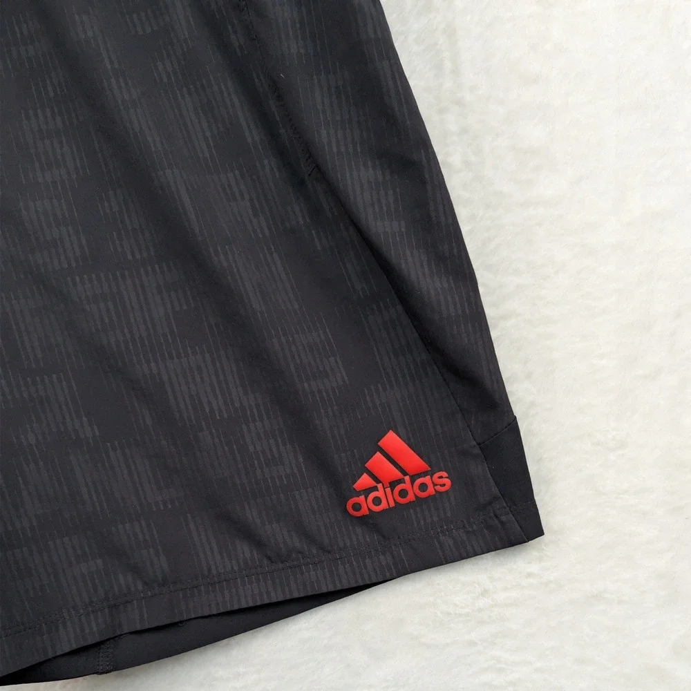 Adidas Shorts Men's Medium Black Red Accent Climalite Retro Athletic Gym Running